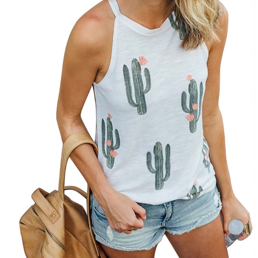 Woman’s Cactus Print Flowy Tank